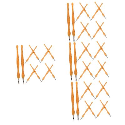 FOMIYES 40pcs Stainless Steel Nail Cuticle Remover Tool Ergonomic Nail Pusher and Trimmer -skid Handles for Professional Manicure and Pedicure Salon
