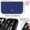 3 Swords Germany - brand quality 6 piece manicure pedicure grooming kit set for nail care with textile case jeans blue Made in Germany view 4