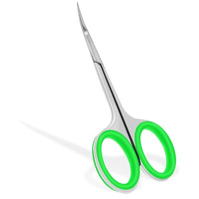 CGBE Cuticle Scissors, Professional 6-Blade Manicure Scissors, Stainless Steel Eyebrow Scissor, Cuticle Scissors Extra Fine Curved For Manicure, Eyelashes, Eyebrow, Toenail For Women And Men (Green)