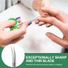 CGBE Cuticle Scissors, Professional 6-Blade Manicure Scissors, Stainless Steel Eyebrow Scissor, Cuticle Scissors Extra Fine Curved For Manicure, Eyelashes, Eyebrow, Toenail For Women And Men (Green) view 3
