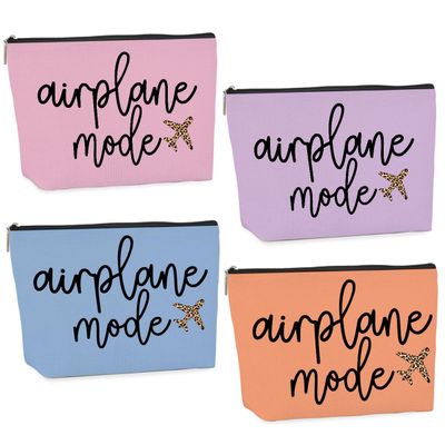4PCS Pilot Gift Airplane Mode Makeup Bag flight attendant accessories flight attendant gifts airplane travel makeup bag Easter, Mother's Day, Nurses' Day, Christmas gifts for friends and sisters