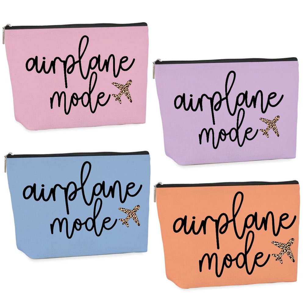 4PCS Pilot Gift Airplane Mode Makeup Bag flight attendant accessories flight attendant gifts airplane travel makeup bag Easter, Mother's Day, Nurses' Day, Christmas gifts for friends and sisters