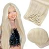 Full Shine Total 2 Packages Clip in Hair Extensions Real Human Hair Platinum Blonde Hair Extensions for Women 20 inch & 22 inch 7Pcs view 1