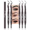 5 Pcs Ultimate Eyebrow Retractable Definer Pencils,Dual-Sided Natural Soft Textured Eyebrow Pencil, for Daily Look Eyebrow Makeup,Brow Brush,Fine Tip (2*black+2*light brown+grey) view 1