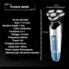 Electric Razor, Electric Shavers for Men, Dry Wet Waterproof Mens Rotary Facial Shaver, Face Shaver Cordless Travel USB Rechargeable with Beard Trimmer LED Display for Shaving Husband Dad view 4