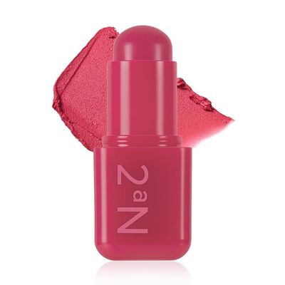 2aN Pocket Cotton Blurring stick (05 Ruddy Cherry, 0.12oz)  2-in-1 Lip and Cheek Soft Blur Stick, Cloudy Matte Finish, Tone-on-Tone Makeup, Lightweight Watercolor Texture