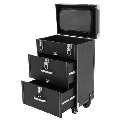 Ageanbri Makeup Train Case Large Storage Makeup Travel Case with Keys & 360 Swivel Wheels, Professional Makeup Case Cosmetic Train Cases w/Drawers, Make up Case for Nail Art/Hair Styling