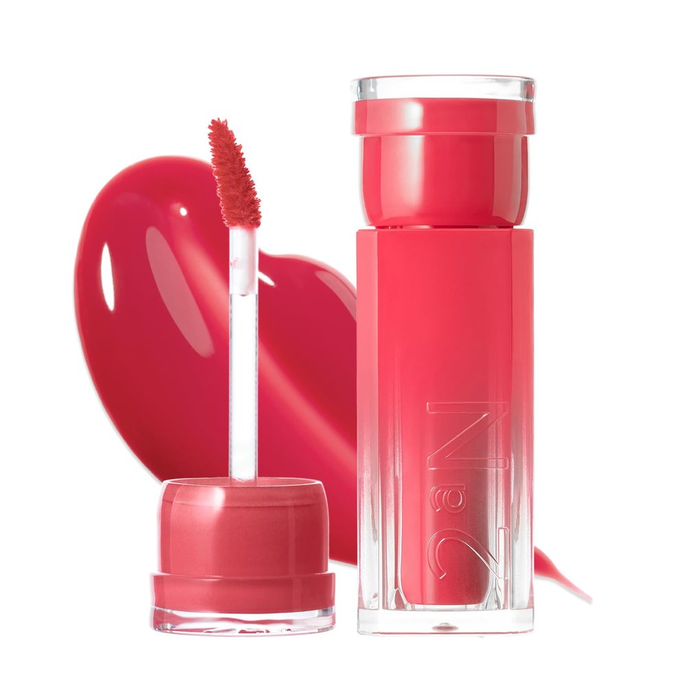 2aN Glaze Bouncing Tint  Lightweight, Moisturizing Lip Tint with High-Shine Finish, Smooth, Light Plumping, Comfortable Wear, Korean Makeup (Rose Moon, 0.16 oz)