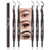 5 Pcs Ultimate Eyebrow Retractable Definer Pencils,Dual-Sided Natural Soft Textured Eyebrow Pencil, for Daily Look Eyebrow Makeup,Brow Brush,Fine Tip (2*black+2*dark brown+grey) view 1