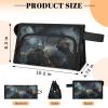 Hsnar Waterproof Cosmetic Bags for Women Plain Marble Pattern Makeup Organizer Toiletry Bag with Zipper Pockets, Travel Makeup Bag for Business, Beach & Gym view 2