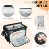 Hsnar Waterproof Cosmetic Bags for Women Plain Marble Pattern Makeup Organizer Toiletry Bag with Zipper Pockets, Travel Makeup Bag for Business, Beach & Gym view 3