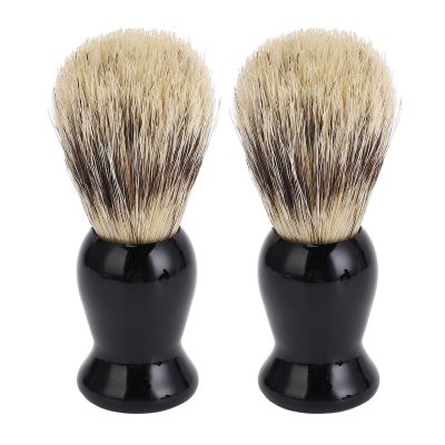2 Pcs Men Shaving Brush, Shave Brushes Shave Cream Brush Soft Bristle Barber Brush with Wood Plastic Handle for Men Valentine Gifts Hair Salon Tool Home