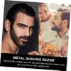 FRCOLOR 2pcs Manual Beard Shaver and Finger Razor Barber Shaving Tool for Precise Grooming Suitable for Men Facial Hair and Eyebrow Trimming Gold Black view 2