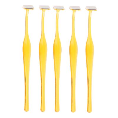 FOMIYES 5pcs Eyebrow Trimmers Safety Cover Portable Eyebrow Razors for Women Facial Hair Removal Tool for Home and Salon Use and Blades Random Color