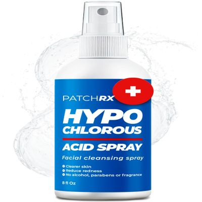 PatchRx Hypochlorous Acid Spray for Face (8oz, Reduces Acne), Targets Bacteria - HOCL Facial Cleanser Acne Spray for Face, Body, Eczema, Pimples, Breakouts & Overall Skin Recovery (Reduces Redness)