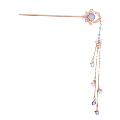 BIUDECO Vintage Floral Tassel Hair Stick Elegant Chinese Hairpin for Hair Styling and Buns Detailed Craftsmanship and Design for and Traditional Looks