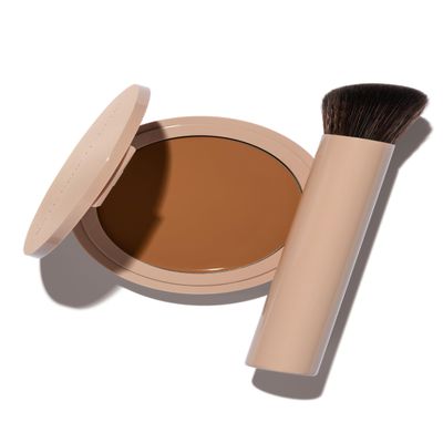 No Makeup Makeup Foundation + Brush Duo, Cream-Balm Formula Conceals, Corrects, and Camouflages with Skin-Tone Adaptive Flexshade Technology, Buildable, Long-Lasting, Cruelty-Free, Vegan, Mocha