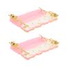 BIUDECO 2pcs Vintage Nail Art Mixing Palette Display Frame Mixing Tool for Gel Polish and Nail Art Drawing and Stable view 1