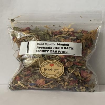 Money Drawing Herbal Bath /1.0 oz/Spiritual Bath/Pure Herbs/Conjure, Wiccan, Pagan, & Magick