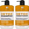 Detox Shampoo and Conditioner Set - Ideal for Oily Hair Men and Women - Remove Product Buildup - Sulfate and Paraben Free, with Scalp Clarifying and Detoxifying Properties - With Rosemary Oil view 1