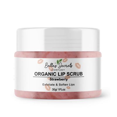 Belle's Secret's - Organic Lip Scrub | Exfoliating | Strawberry | Vegan | Paraben Free