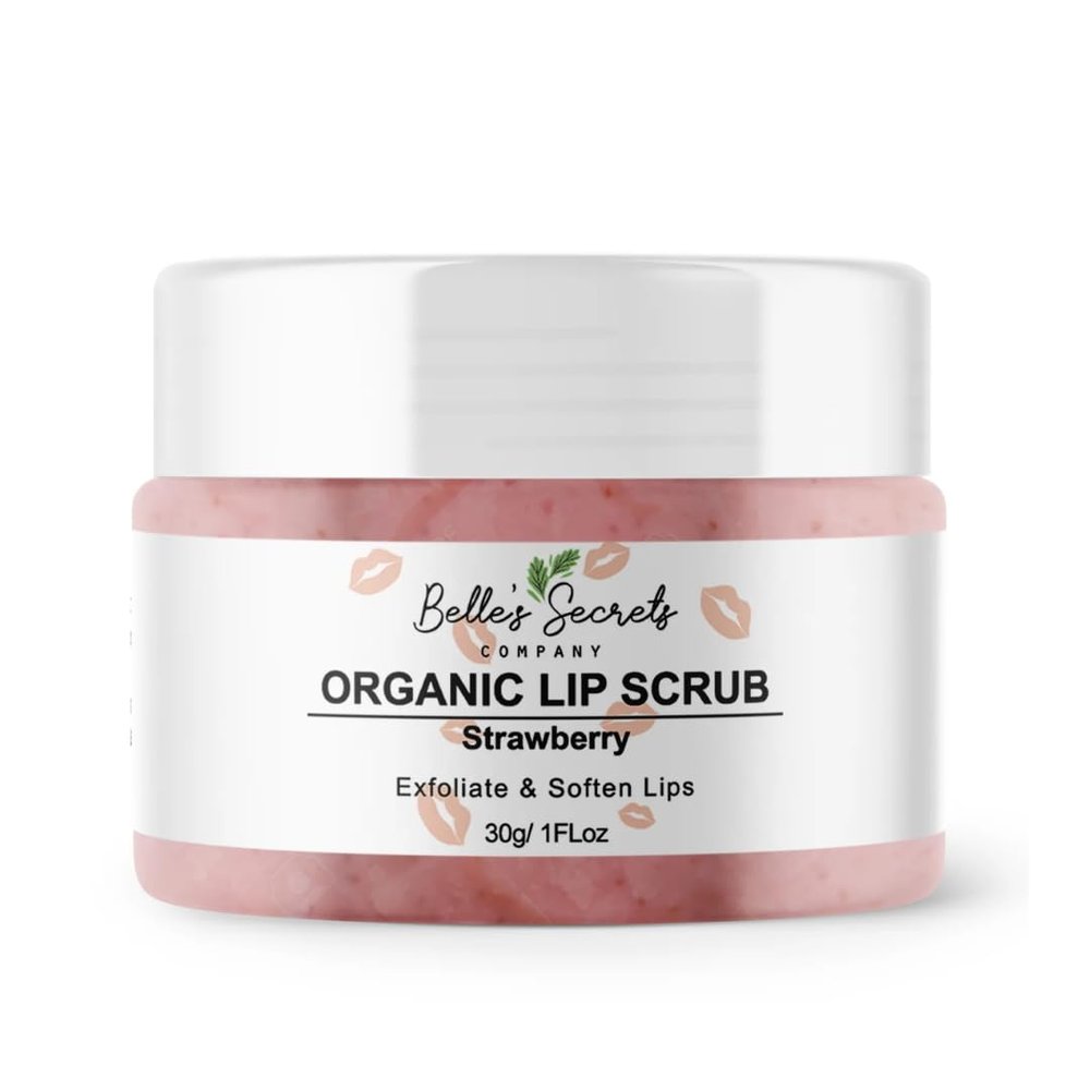Belle's Secret's - Organic Lip Scrub | Exfoliating | Strawberry | Vegan | Paraben Free