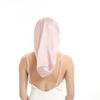 100% Mulberry Silk Bonnet 19 Momme - Long Sleeping Cap, Tie Band for Braids & Curly Hair - Silk Hair Wrap for Women Night Cap Light Pink view 3