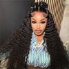 Alipearl Wigs Pre Braided Glueless Deep Wave Lace Front Wig 250% Density 13x4 HD Lace Front Human Hair Wigs Pre Styled Pre Cut Lace Ready To Wear Wig Human Hair 22 Inch view 1