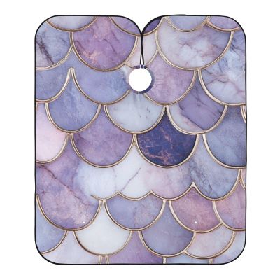 ALAZA Mermaid Scale Marble Barber Cape for Men Women, Waterproof Haircut Apron Beard Shaving Bib Hair Cutting Cloth 55 x 65 Inch