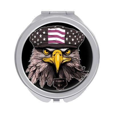 QMNRTK Cool Eagle Compact Mirror Travel Mirror with 1x 2X Magnification Travel Makeup Mirror Pocket Mirror Portable Mirror Small Mirror for Purse Hand Mirror Pocket Mirror for Women