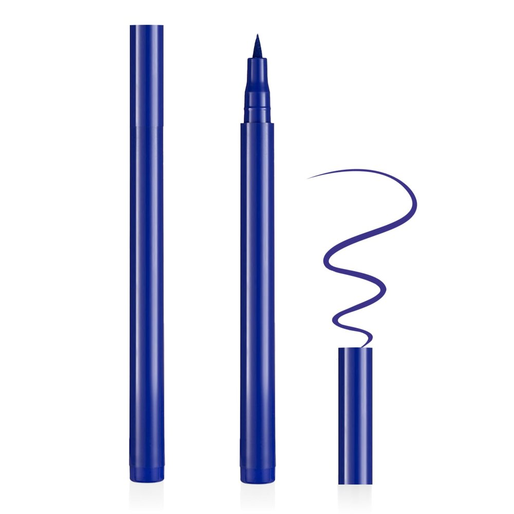 AOMIG Waterproof Eyeliner Pencil, Smudge Proof Liquid Eyeliner Pen, Eye Liner Pencils with Felt Tip, Smudge Resistant Eye Liners, Long Lasting Wear, Easy to Apply, Vegan Formula, Cruelty-Free, Blue
