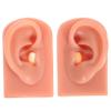 Healeved 2pcs Silicone Simulation Ear Models for Piercing Practice Realistic Dummy Ears for Training Deep Skin Tone Reusable Soft Silicone Material for Students and Professionals view 1
