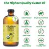 50Pcs Castor Oil Pack Wrap with 16oz castor oil Organic Cold Pressed Unrefined Glass Bottle,Disposable Castor Oil Patches for Belly Button,Stomach,Knee,Feet,Entire Body view 2