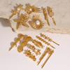 (15 pieces) Gold metal Starfish hairpin Pearl Hairpin Flower broken hairpin comb High sense duck beak clip for women girl brides bridesmaids hair accessories view 4