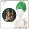 OWOISS Overwatch Young Genji Ow Short Green/Black Cosplay Costume Wigs Slicked-Back Heat Resistant Synthetic Hair Pelucas Anime Wig Qx Green view 1