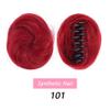 Hair Bun, Wig Women's Fluffy Donut Head Pod Invisible Short Grab Clip Hair Bun Hair Bags,for Daily Wear(Red) view 3