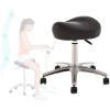 JAVPTAV Saddle Chair,Adjustable Saddle Seat Stool for Artists Office Worker, Workshop Beauty Spa Tattoo Massage Adjustable Stool, Hygienist Nurse Saddle Rolling Chair(Black) view 1