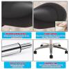JAVPTAV Saddle Chair,Adjustable Saddle Seat Stool for Artists Office Worker, Workshop Beauty Spa Tattoo Massage Adjustable Stool, Hygienist Nurse Saddle Rolling Chair(Black) view 3