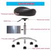 JAVPTAV Saddle Chair,Adjustable Saddle Seat Stool for Artists Office Worker, Workshop Beauty Spa Tattoo Massage Adjustable Stool, Hygienist Nurse Saddle Rolling Chair(Black) view 4