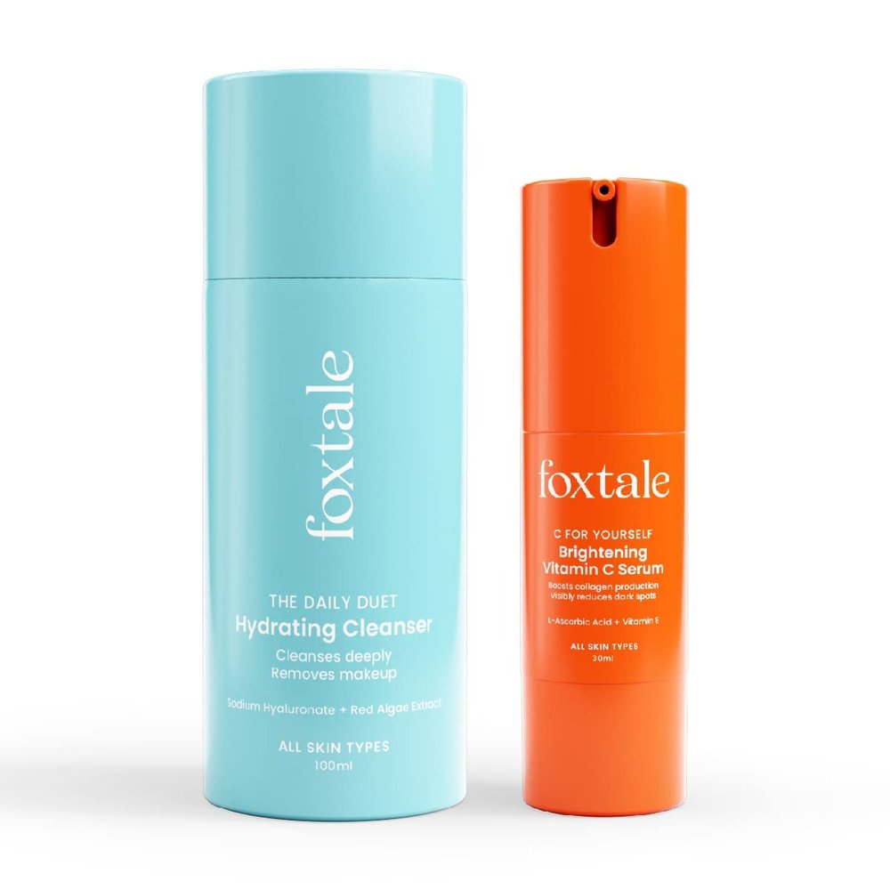 Hydrate & Glow Skin Care Kit for Glowing Skin | Cleanser Hydrating Face Wash- 100ml + Vitamin C Face Serum- 30ml | Brightening Skincare Combo Set for Women, Men | All Skin Types