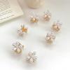 12 Pcs Small Mini Pearl Hair Claw Clips with Flower Design Pins Artificial Bangs Clips Decorative Hair Accessories for Women Girls Kids view 2