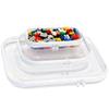 3PCS Clear Hard Plastic Zipper Case, Double Zippers Hard Pouch, Portable Travel Organizer Bin Clear Makeup Bag for Toy Storage, Snack Bag, Cosmetics, Pencil Case, Diaper Bag, Toiletry Bag (1L+1M+1S) view 1