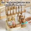 2 Tier Makeup Organizer, 360 Rotatable Cosmetic Storage Box, Large Capacity Countertop Organizer for Bathroom, Dressing Table, Skincare Products, Perfumes, Easy to Install, Ideal Gift (Tawny) view 3