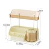 2 Tier Makeup Organizer, 360 Rotatable Cosmetic Storage Box, Large Capacity Countertop Organizer for Bathroom, Dressing Table, Skincare Products, Perfumes, Easy to Install, Ideal Gift (Tawny) view 4
