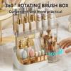 2 Tier Makeup Organizer, 360 Rotatable Cosmetic Storage Box, Large Capacity Countertop Organizer for Bathroom, Dressing Table, Skincare Products, Perfumes, Easy to Install, Ideal Gift (White) view 3