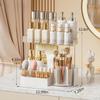 2 Tier Makeup Organizer, 360 Rotatable Cosmetic Storage Box, Large Capacity Countertop Organizer for Bathroom, Dressing Table, Skincare Products, Perfumes, Easy to Install, Ideal Gift (White) view 4
