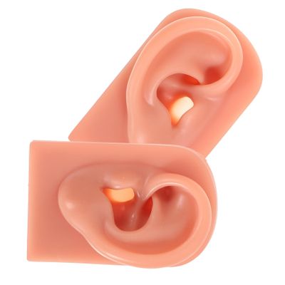 minkissy 2pcs Silicone Ear Piercing Models for Practice Realistic Training Ear Dummies for Students Professionals High-simulation Soft Models Teaching Supplies for Piercing Techniques