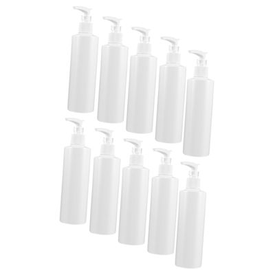 EUVAROMEX 10pcs 250ml Refillable Pump Dispenser Bottles Lotion and Shampoo Containers for Travel Toiletries TSA Approved Leak Resistant Design/83