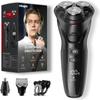 Precision Men's Shaver: The Strategist Waterproof Razor with Adjustable Speeds, Integrated Nose Hair Trimmer, and Cordless Convenience - Deep Grey view 1