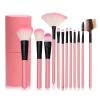 12pcs makeup brush barrel brushes, beginner makeup brushes, foundation and blush brushes, multi-purpose beauty tools(Pink) view 1